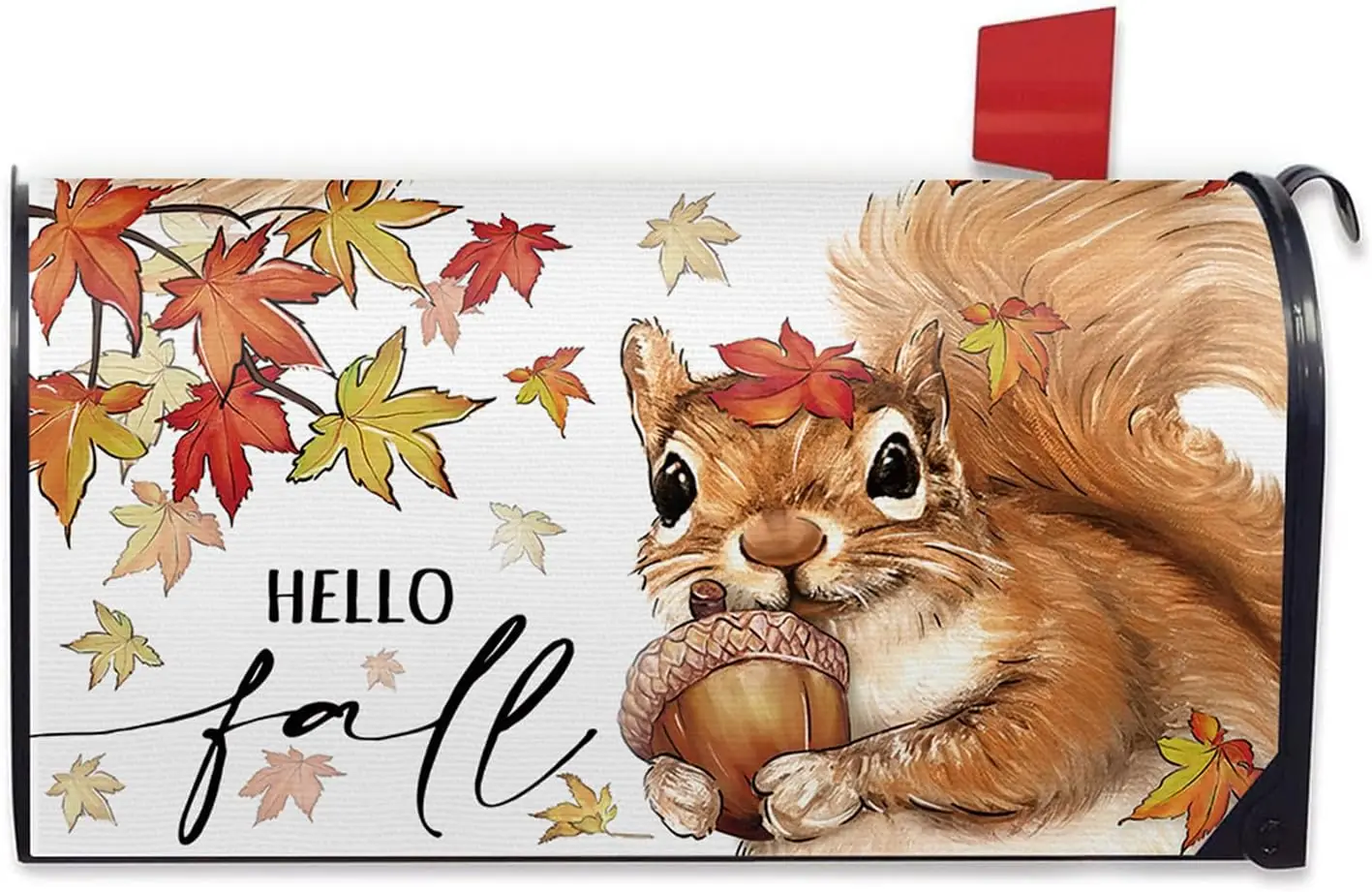 Чехол для почтового ящика Hello Fall Squirrel Магнитный Стандартный Размер 21x19 дюймов