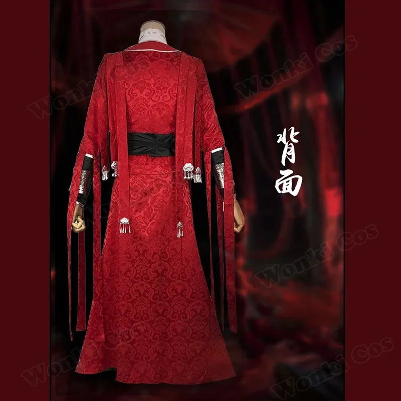 Аниме Heaven Official's Blessing Hua Cheng Косплей Костюм Парик Черные волосы Tian Guan Ci Fu San Lang