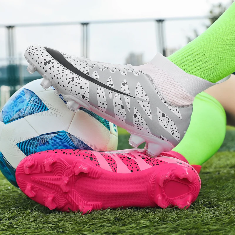 New Professional High-Top Soccer Shoes For Men FG/TF Grass Training Cleats Football Boots Kids Outdoor Sports Sneakers Non-Slip