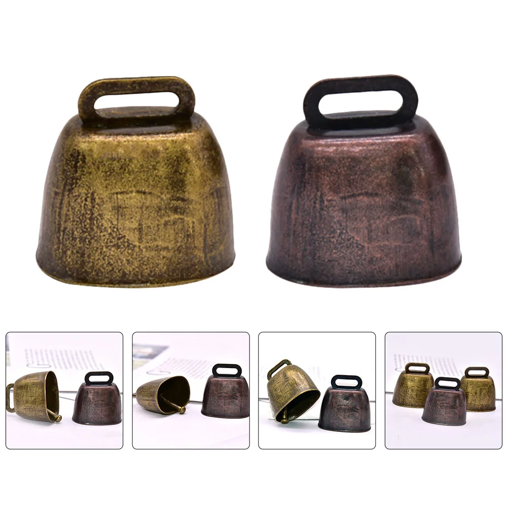 

4 Pcs Cattle Goat Farm Bell Vintage Decor Horse Sheep Copper Miniture Decoration Metal Trim Retro Anti- Animal Small