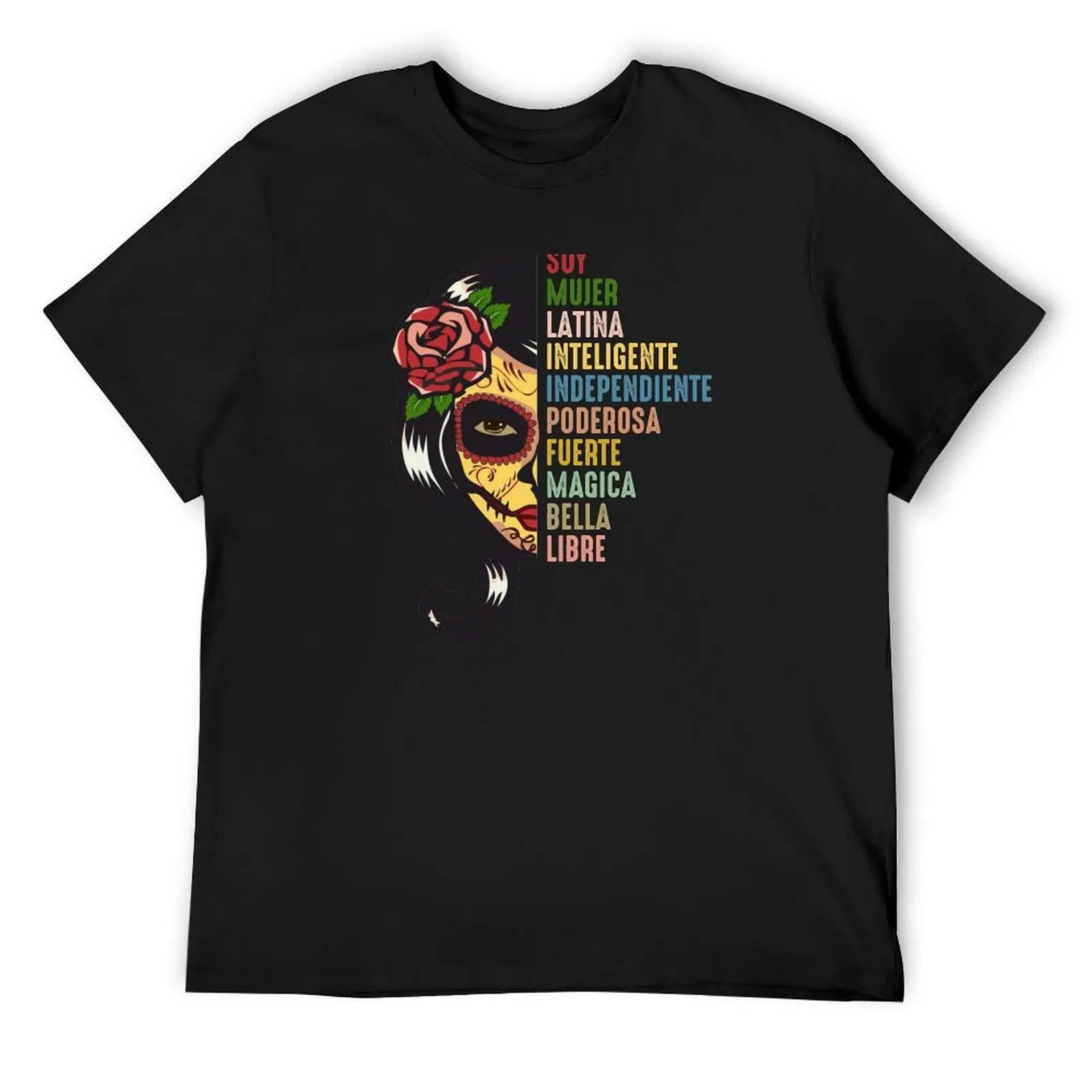 Soy Mujer Latina Chingona Red Rose in Hair Вдохновляющая футболка с цитатой Блузка аниме футболки