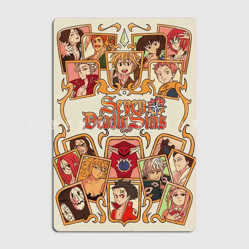 Металлический знак Семь смертных грехов кинотеатр гараж домашний Настенный