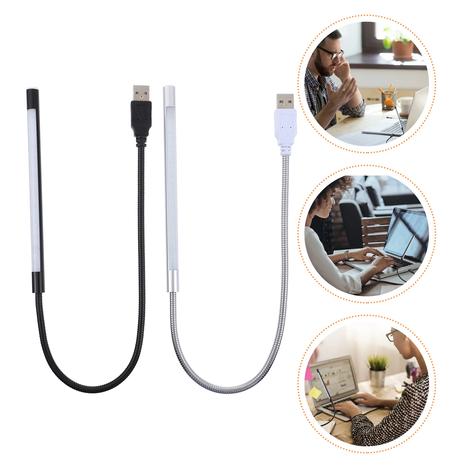 

USB-лампы для чтения с регулируемой яркостью, 2 шт.