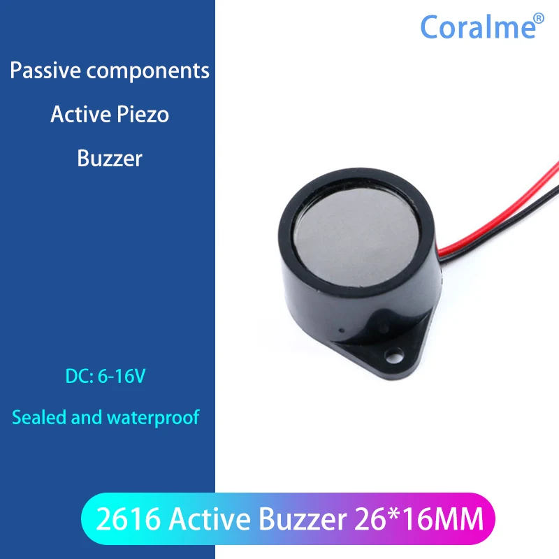 

26*16MM waterproof buzzer 2616 active piezoelectric buzzer alarm seal 6-16V