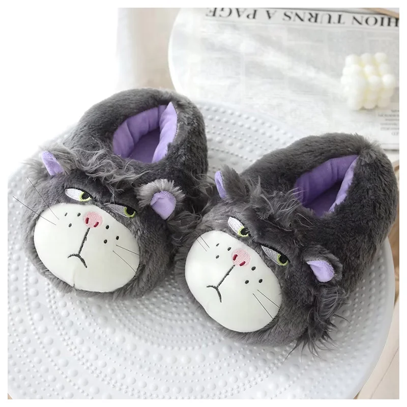 

Anime Cute Lucifers Plush Doll Slippers Kawaii Stuffed Plushie Warm Slippers Cartoon Autumn Winter Thickened Women's Home Shoes