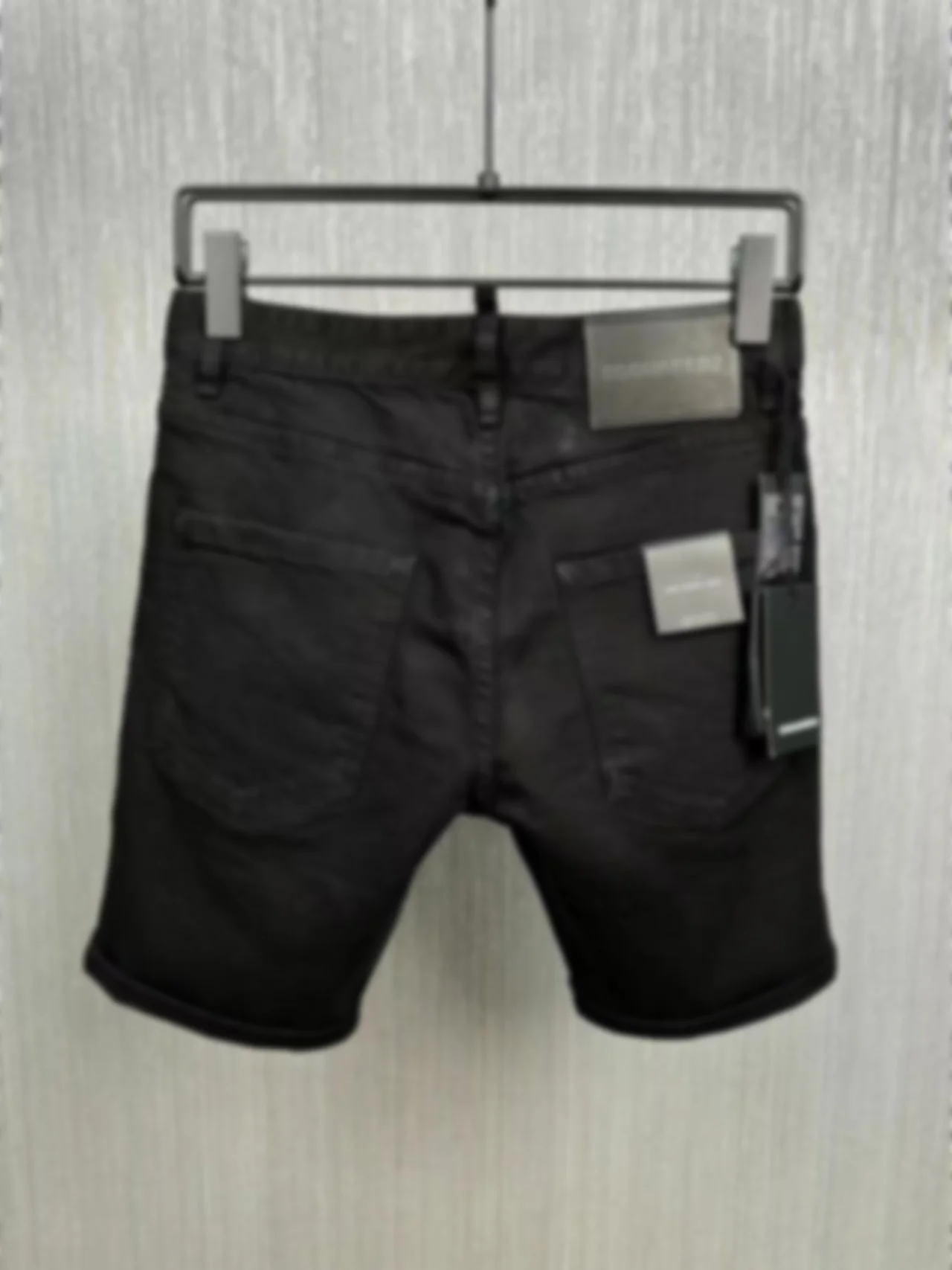 2023 summer new D2 men's denim shorts fashion washed holes D2 jeans fashion men's capris slim micro elastic