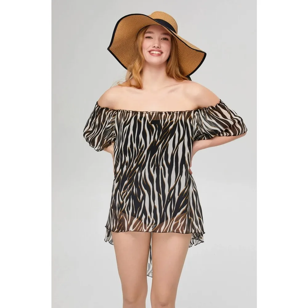 

Шифоновое парео с принтом зебры Dorlie