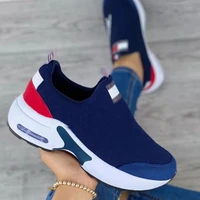 fashion women vulcanized sneakers platform solid color flats ladies shoes 2022 summer casual breathable wedges walking sneakers