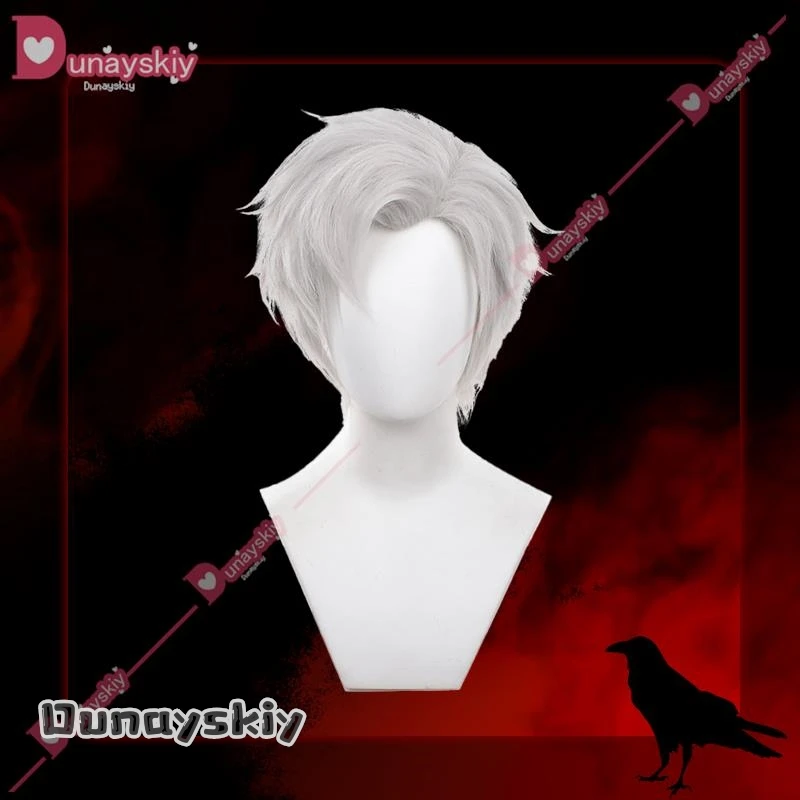 Игра Love and Deepspace Sylus Qin Che Косплей Костюм Парик Серые волосы Короткий парик Униформа