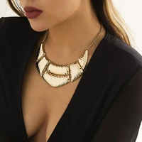 punk simple alloy metal trendy choker necklace jewelry gold choker necklace woman charm big statement clavicle necklaces
