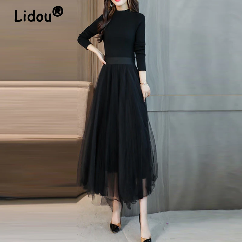 

Женское трикотажное платье-свитер с флисовой подкладкой