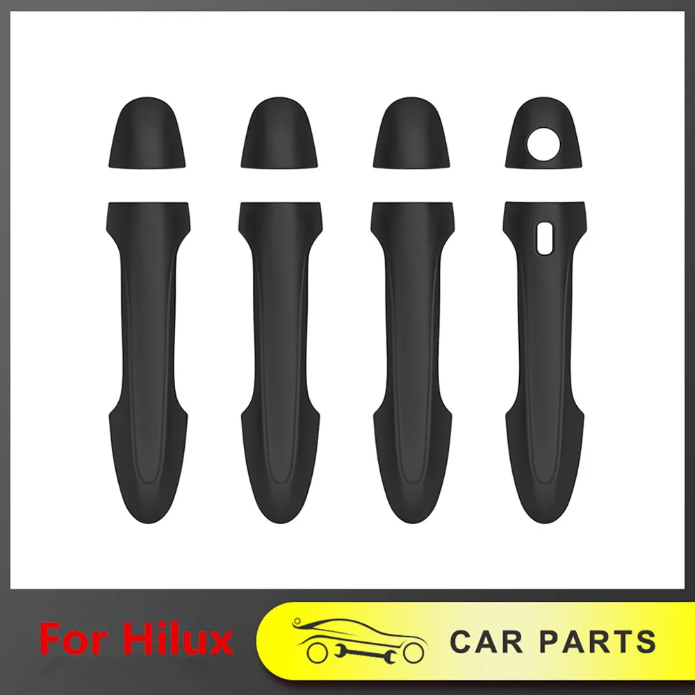 

ABS Matt Black Outside Door Handle Cover Fit For Toyota Hilux Revo Rocco 2015-2020 Door Handle Decoration Panle 4x4 Accessories