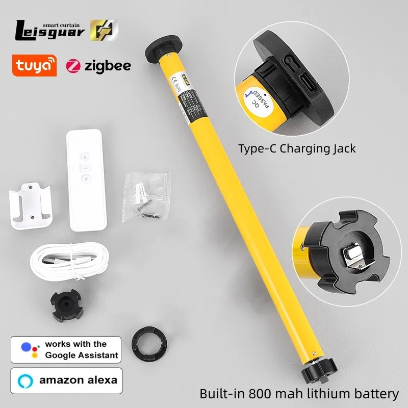 Tuya Zigbee Интеллектуальный трубчатый двигатель DC затвор для роликовой шторки