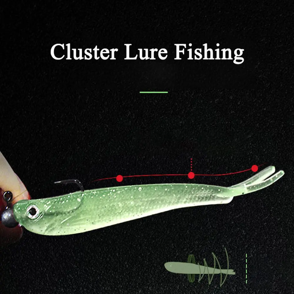 

1Set Cluster Soft Lure Fishing Bait Pesca Jig Head T Tail Wobbler Metal Fish Sea Bass Leurre Tackle Swim Cast Bait