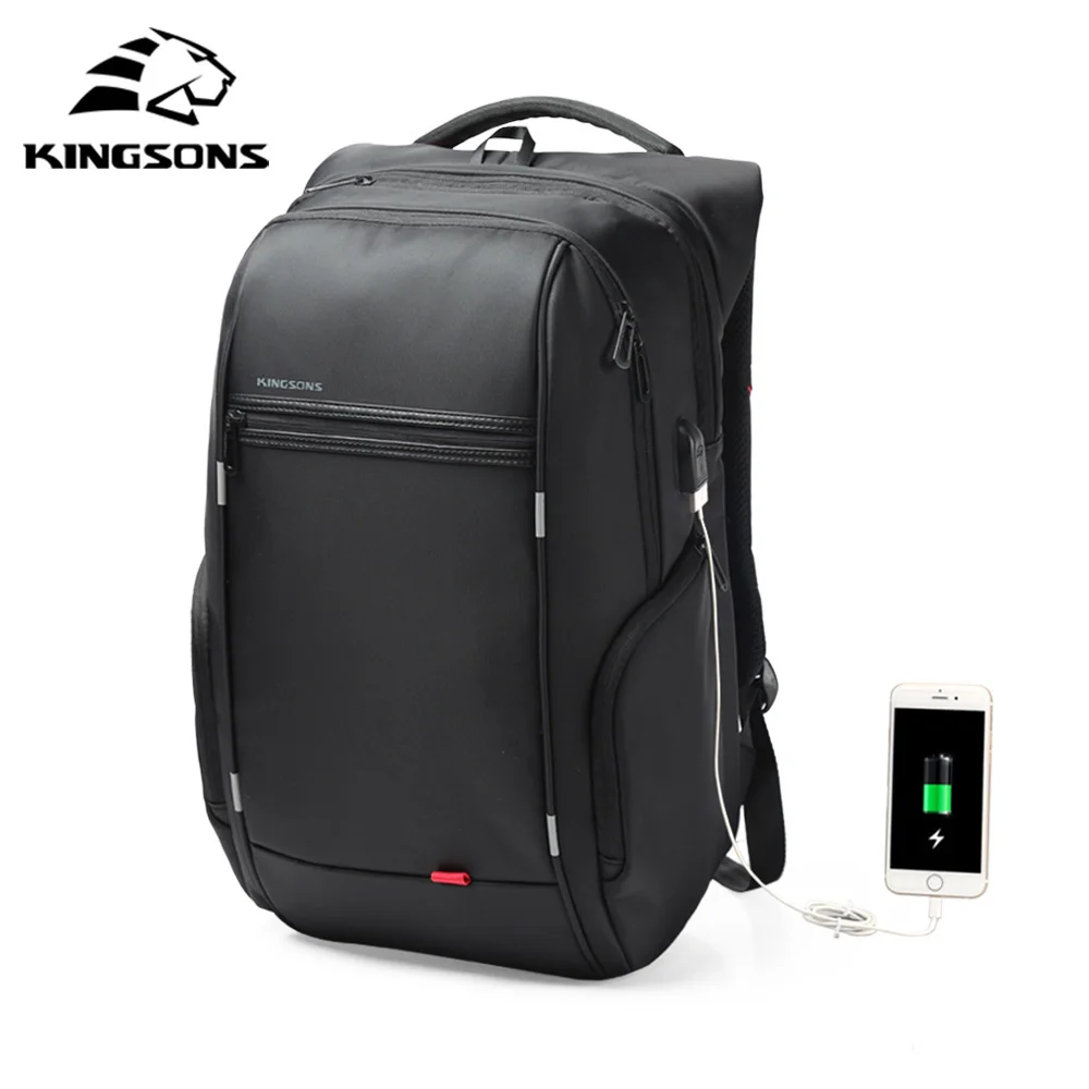 

Kingsons Brand 15 17 Backpack for Laptop External USB Charge Computer Backpacks Anti-theft Waterproof Bags for Men Women