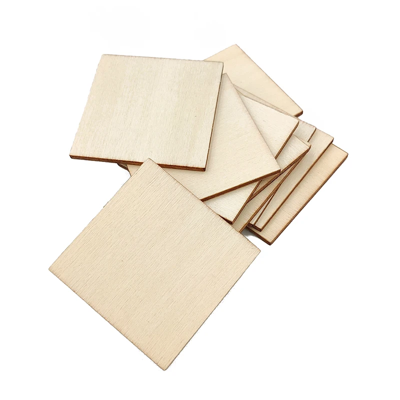 

20pcs 70mm Unfinished Blank Wood Square Wood Square Slices Cutouts for DIY Arts Craft Project, Pyrography Art, Painting Writing