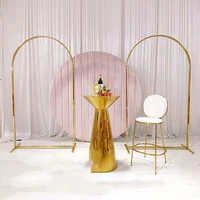 220 cm shiny gold metal flower balloon arch ice silk cloth sash hanging display rack wedding grand event party backdrops frame
