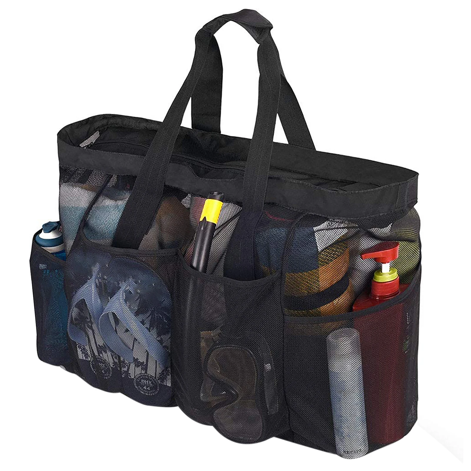 

Mesh Tote Bag Extra Large Swim Pool Bag Toiletries Storage Bag With Zipper Pocket For Outdoor Swimming Beach Walking