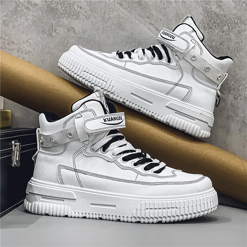 кроссовки мужские 2024 осень-зима высокие повседневные дышащие унисекс с вырезами