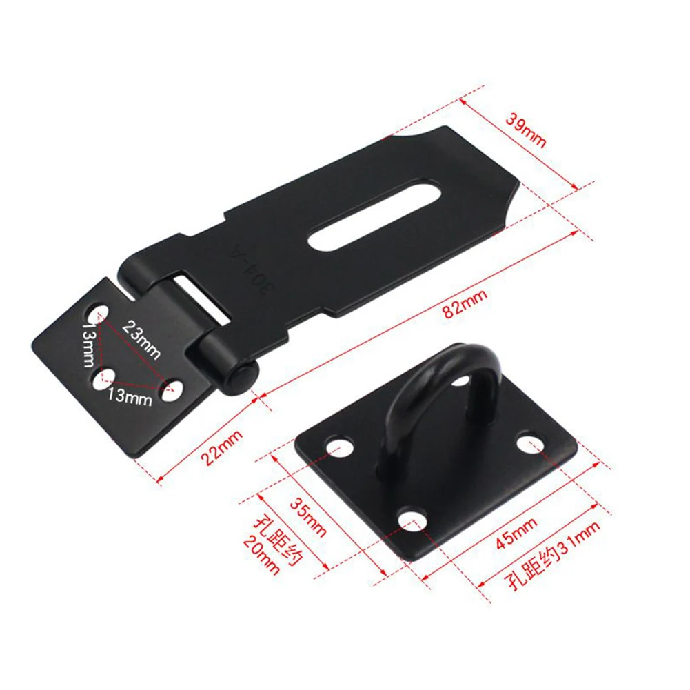 

1pc 3/4/5 Inch Door Latch Lock Anti-corrosion Stainless Steel Bolt Lock Padlock Plate Buckle For Doors Gates Cabinets Hardware