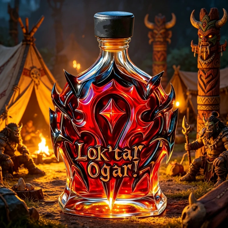 Коллекционный декантер для виски WOW Horde Lok'tar Ogar, декоративный красный графин для ликера, украшение для бара (art.: 3920da42e69ee) - 3920da42e69ee