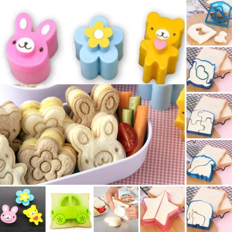 

Cute Sandwich Mould Rabbit Flower Panda shaped Bread CakeBiscuit Embossing Device Crust Cookie Cutter Baking Pastry Tools