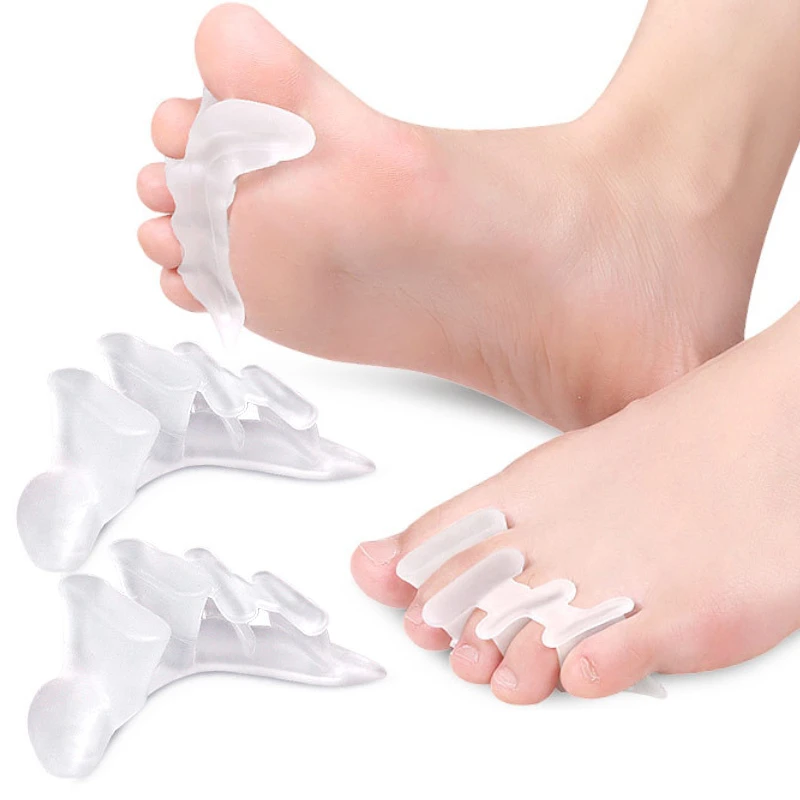16 шт. = 8 пар силиконовый разделитель пальцев с тремя отверстиями гель для защиты