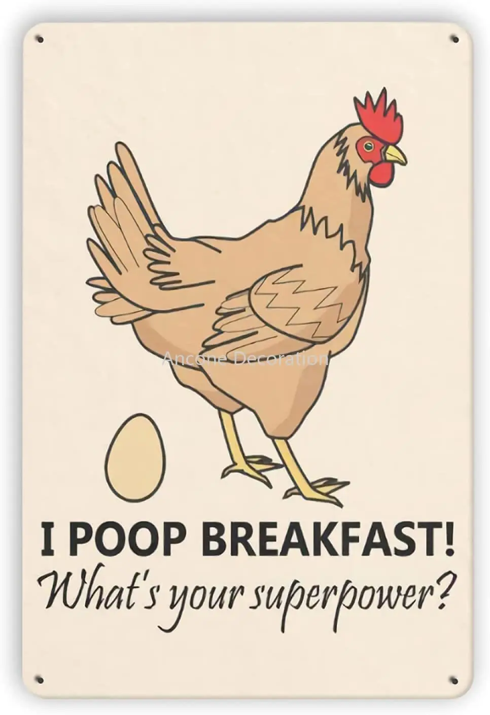 

I Poops Breakfast! What's Your Superpower Metal Tin Sign Fast Food Poster Painting For Pub Bar Restaurant Club Garage Wall Decor