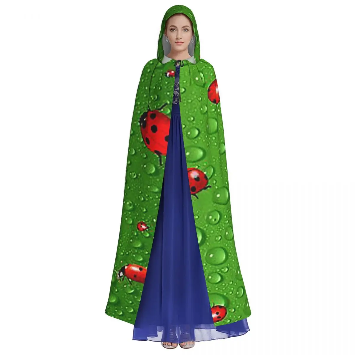 Длинная накидка с капюшоном божья коровка костюм ведьмы в средневековом стиле