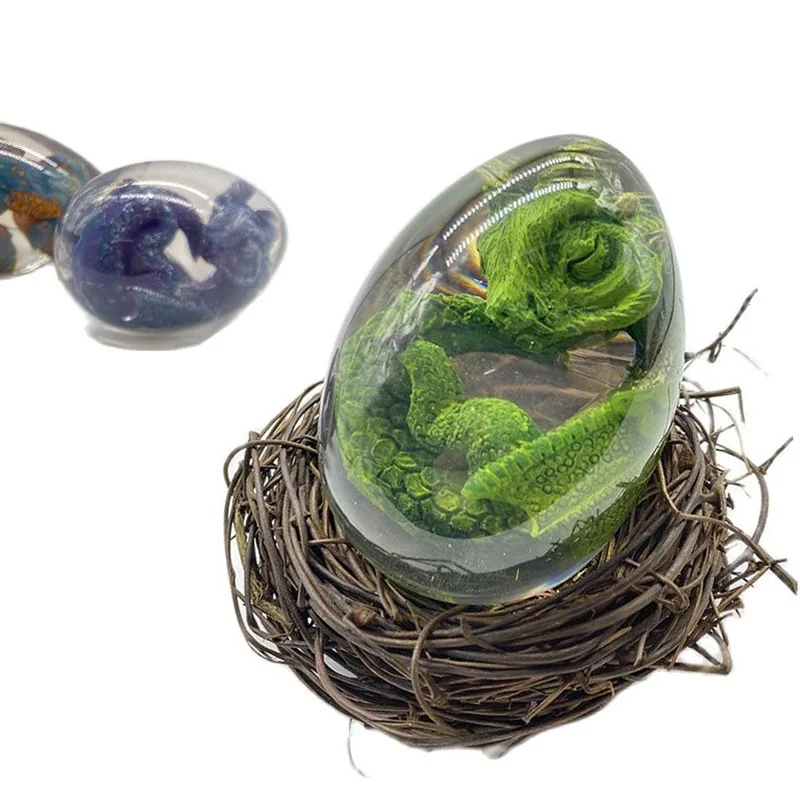 Transparent Dragon Egg Lava Dinosaur Egg Gift Ornamental Collection Souvenir Figures Sculpture Resin Embryo Fire Dragon Wyvern