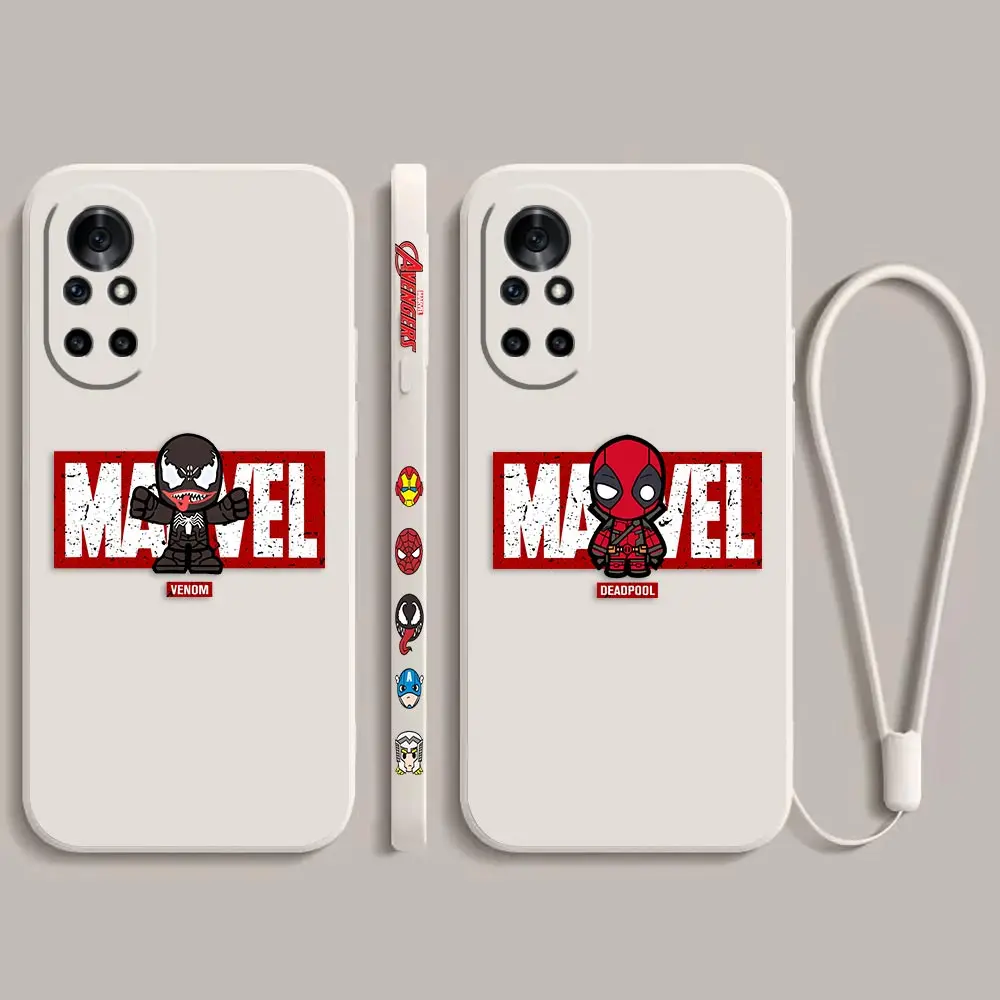 

Marvel Venom Deadpool Cartoon Case For Huawei Nova Y70 10 9SE 8 8SE 8I 7 7SE 7I 6 6SE 5 5I 5Z 4 3 3I Pro 4G 5G Liquid Cover Capa