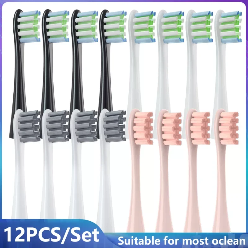 

12Pcs Replacement Brush Heads for Oclean X/ X PRO/ Z1/ F1/ One/ Air 2 /SE Sonic Toothbrush Soft DuPont Bristle Nozzles
