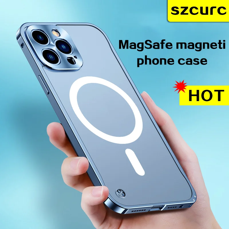 Najtaniej Nowy Magsafe Wysokiej Klasy Luksusowa Rama Ze Stopu Tytanu Blokada Przycisku Dla IPhone 12 Pro Max Iphone14 13 Mini Obudowa Ochronna Telefonu