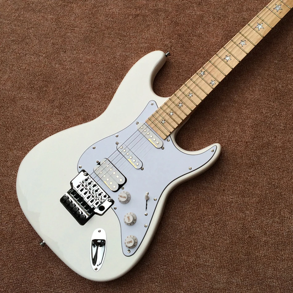 

ST Electric Guitar with Double Lock Tremolo System, Chrome Hardware, Maple Fingerboard with Fve-Pointed Star, Free Shipping