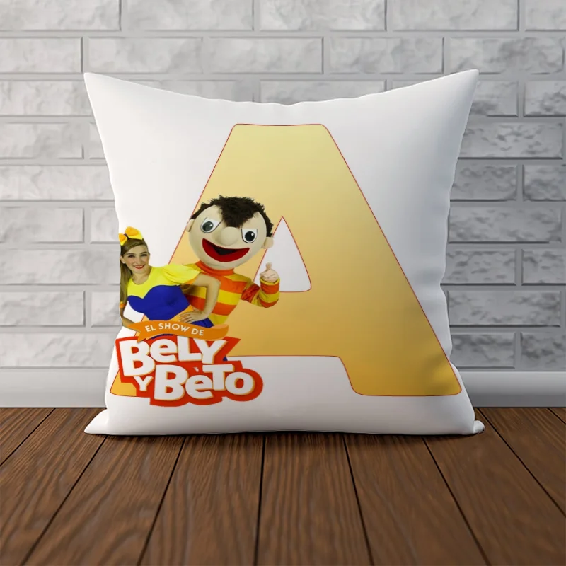 Decorative Pillowcases Yellow Abecedario Bely Y Beto for Bed 2 Pieces Luxury Cushion Cover 45x45 Anime Pillow Cases Cushions