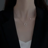 korean style necklace sweater chain round girls gift rhinestones women necklace circle necklace diamond clavicle chain