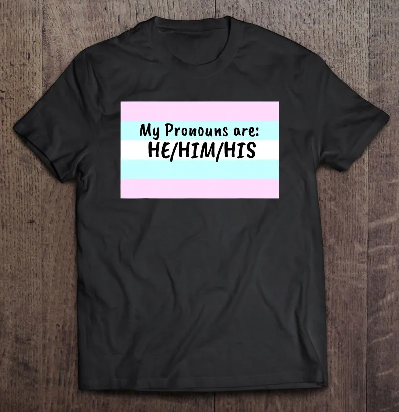 

Мужская футболка с надписью «My Je His He», трансгендер, ЛГБТ-флаг», одежда из аниме, Простая рубашка, спортивная блузка, большие размеры, футболк...