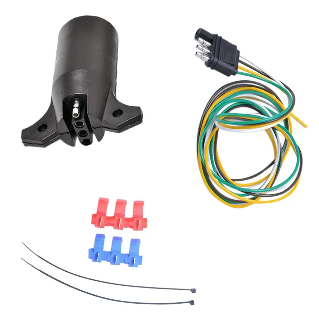 

dolity 7 Pin to 4 Pin Trailer RV Light Connector Adapter Plug With Extension Cable