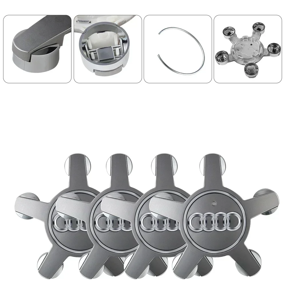 Фото Комплект из 4 оригинальных колпаков ступицы колеса для Audi Sline TT A1 A2 A3 A4 A5 A6 A7 A8 8P B6 B7 B8 C5 C6 C7 Q5 Q7 S2 S3 S4 S5 S6 №3