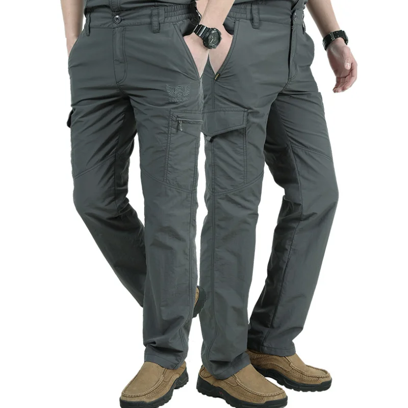 Hot Sale In Europe And America Summer Lightweight Breathable Casual Waterproof Quick Dry Trousers Men's Cargo Tactical Pants