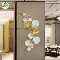 European Style Iron Wall Hanging Ornament Living Room Home Wall Mural Decoration 3d Art Flower Leaf Design Decor