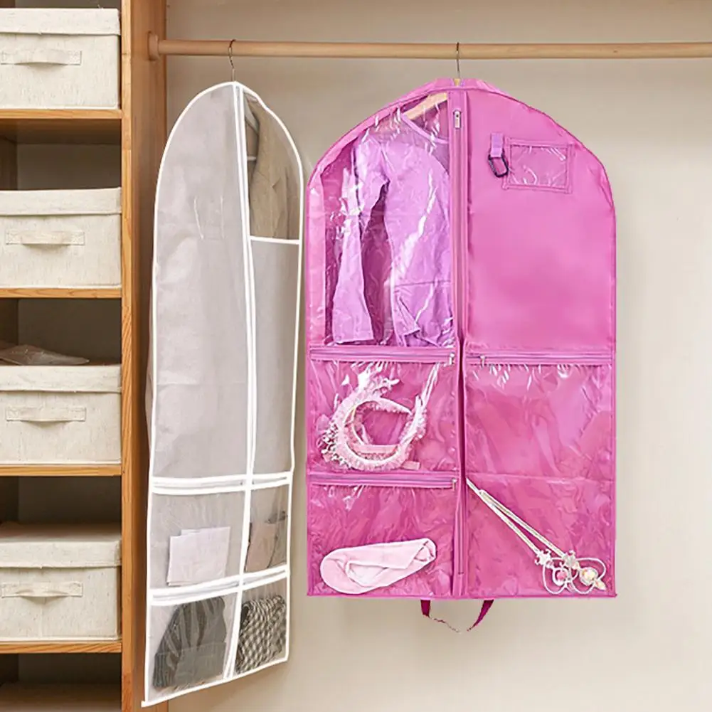 

Practical Dust Bag Folded Kid Dance Skirt Storage Bag 3 Transparent Zipper Pockets Skirt Storage Bag Presentations Supply