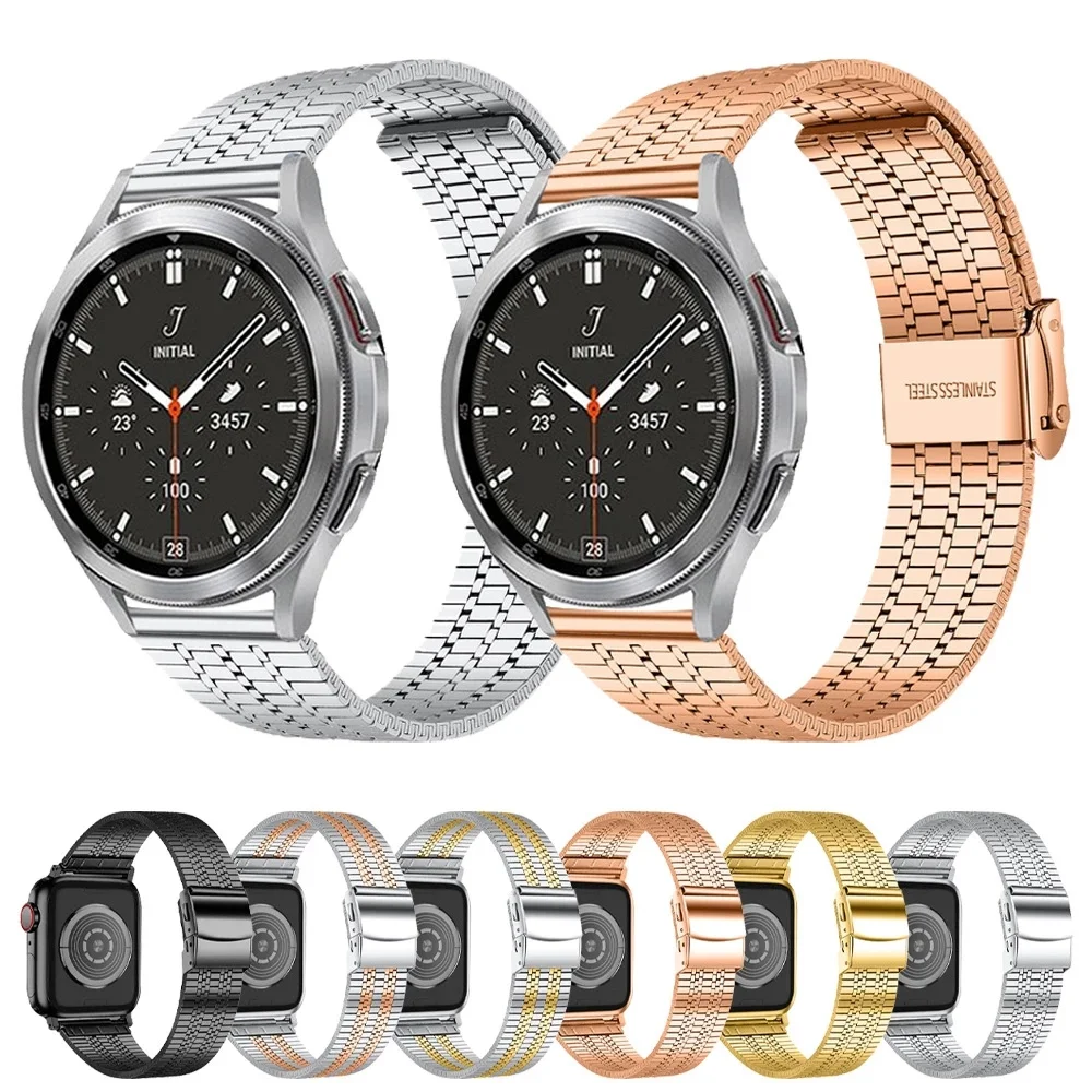 

Metal Strap for Samsung Galaxy Watch 4 Band 44mm 40mm Stainless Steel Wristband Bracelet for Galaxy Watch 4 Classic 46mm 42mm