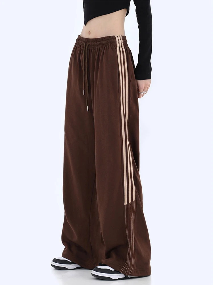 

Striped Design High Waist Women Sweatpants 2022 Autumn Winter Pants Loose Wide Leg Straight Ladies Trousers Sport Vintage Style
