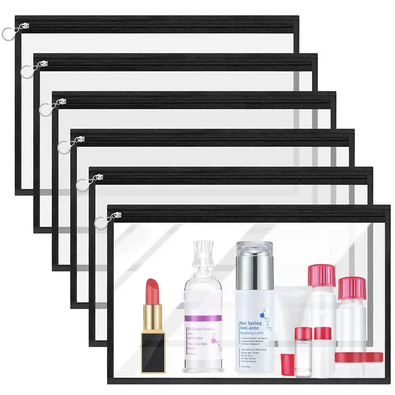 

6 шт., ПВХ простой прозрачный сетчатый чехол для карандашей, офисный студенческий чехол для карандашей, школьные принадлежности, футляр для ...