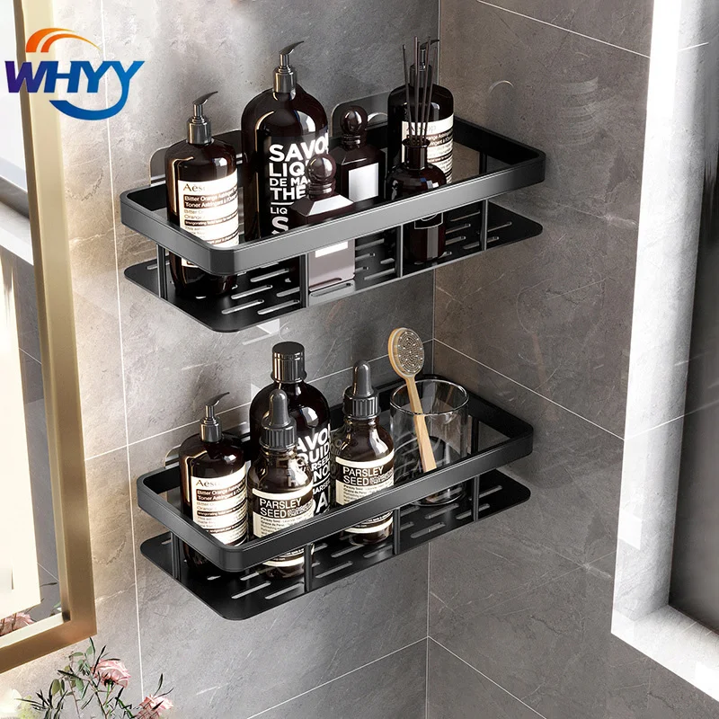 

No-drill Corner Shelf Bathroom Shelves Shower Toilet Storage Rack Holder Organizer Bathroom Accessories полка для ванной 50
