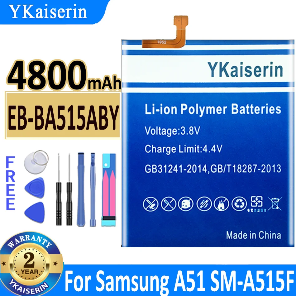 

YKaiserin For SAMSUNG EB-BA515ABY 4800mAh Replacement Battery For Samsung Galaxy A51 SM-A515 SM-A515F/DSM Batteries + Tools