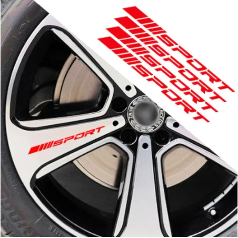 

4pc Fashion Car Stickers Wheels Rims Sport Racing DIY Stripes Decorative Stickers Emblem Car Styling Car SUV Truck Accessories