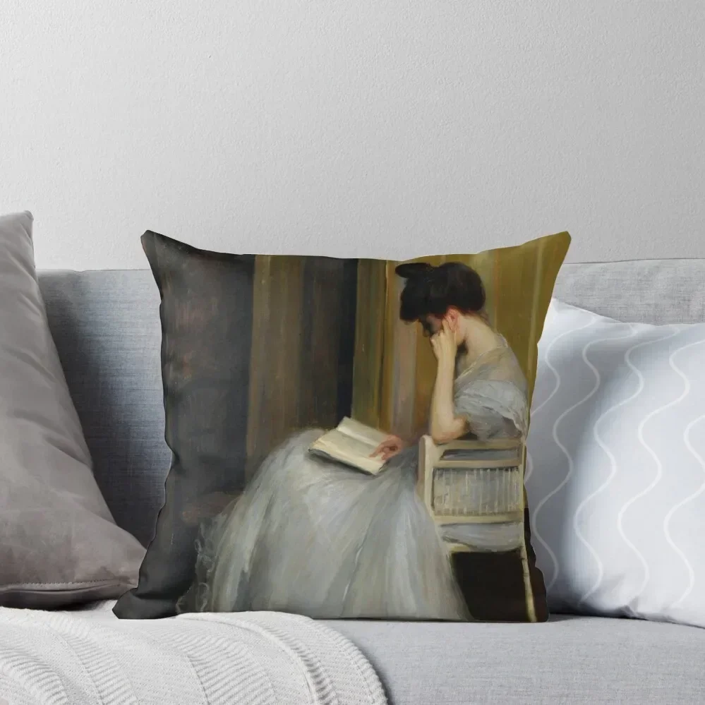 Декоративная подушка Mujer leyendo Jacques Émile Blanche 30x30 см