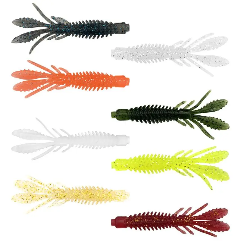 

10pcs 75mm 2.2g Silicone Prawn Lure Shrimp Soft Plastic Artificial Soft Prawn Swimbait Wobblers Spinning Tackle Baits Swimbaits